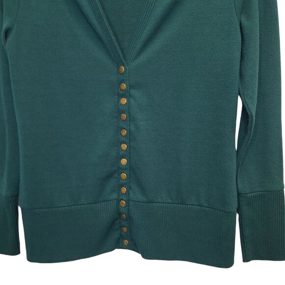 Traleubie Womens Emerald Green Snap Button Down Cardigan S - Picture 3 of 16